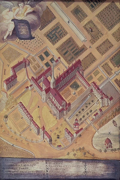 Perspective view of the Abbey, from 'l'Abbaye de Port-Royal', c.1710 (gouache on paper)