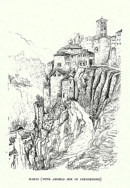 Perugia: Narni, with Angelo Inn in foreground (engraving)
