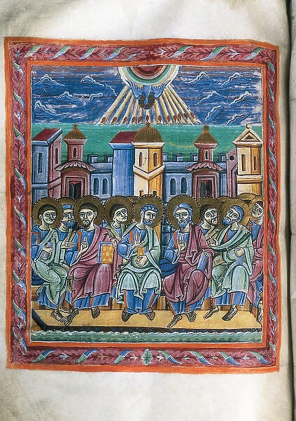 Petecost, from manuscript, 11th century