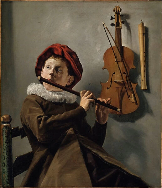 'Petit garcon jouant de la flute'(Boy playing the Flute