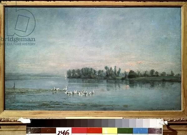 'Petit matin'(Morning) Peinture de Charles-Francois (Charles Francois) Daubigny (1817-1878) 1858 Musee Pouchkine, Moscou