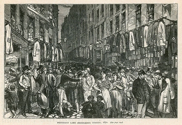 Petticoat Lane (Middlesex Street), London, 1870 (engraving)