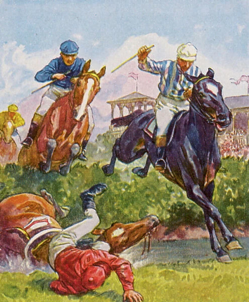 Pferderennen  /  Horse Race (colour litho)