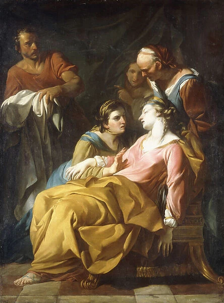 Phaedra receiving the News of Hippolytuss Death, (oil on canvas)