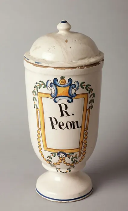 Framed Print : Pharmacy can. Glazed earthenware. Barcelona. Last part of 18th - begin 19th century. Museum inventory no: 1298.3