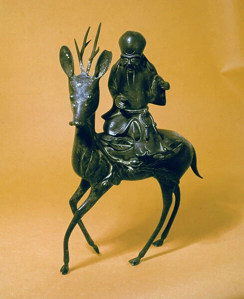 The philosopher Lao-Tseu or Laozi, (-570  /  -490). Ming Sculpture. Chiossone Museum, Genoa