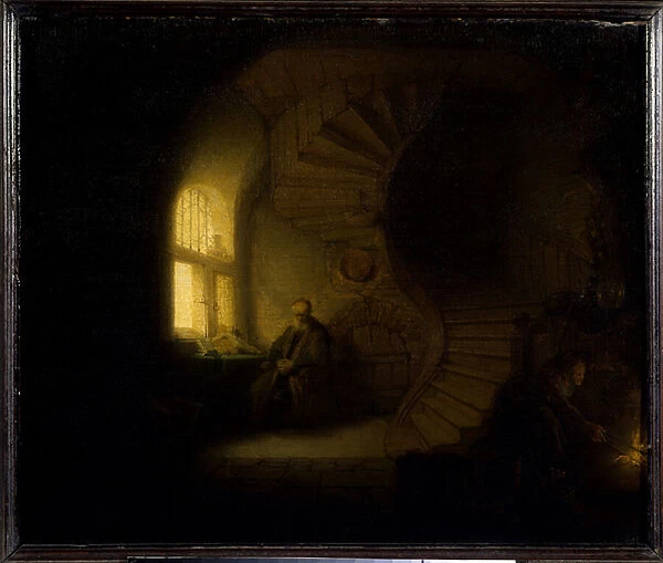 A philosopher in meditation Painting by Harmenszoon van Rijn dit Rembrandt (1606-1669