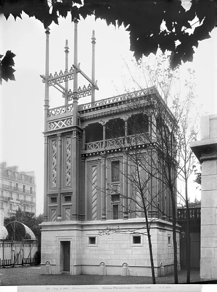 Phoenician House, Universal Exhibition, Paris, 1889 (b  /  w photo)