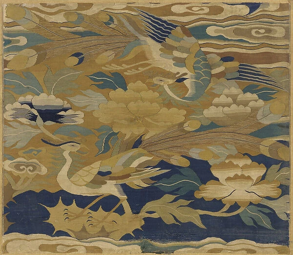 Phoenixes and Peonies, 14th-15th century (silk tapestry)