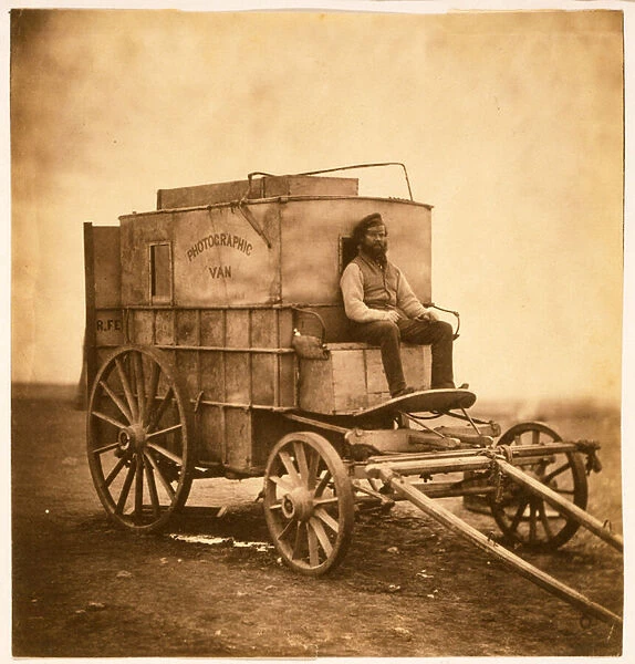 The Photographers Van with Marcus Sparling in the Crimea, 1855 (salt print)