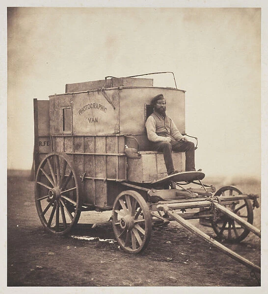The Photographers Van with Marcus Sparling in the Crimea, 1855 (salt print)
