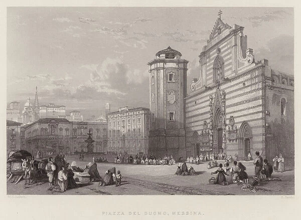 Piazza Del Duomo, Messina (engraving)
