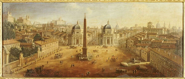 Piazza del Popolo, Rome (oil on canvas)