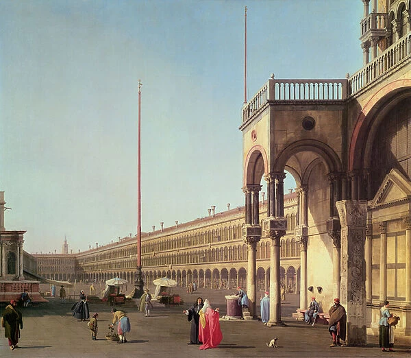 Piazza di San Marco, from the Piazzetta, in Venice (oil on canvas)