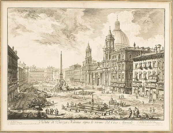 Piazza Navona, plate from Vedute di Roma, 1751 (etching)