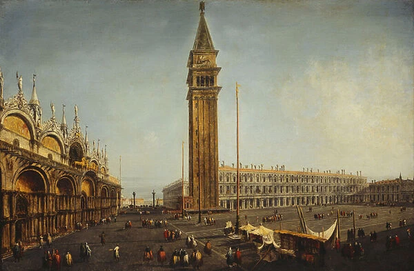 The Piazza San Marco, Venice, from the Torre dell Orologio, c. 1737-9 (oil on canvas)