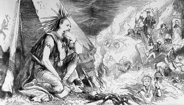 Pictures in the Fire, cartoon from Tomahawk magazine, August 24th 1867