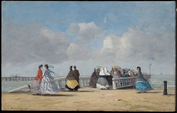 The Pier at Trouville, 1864 (oil on canvas)