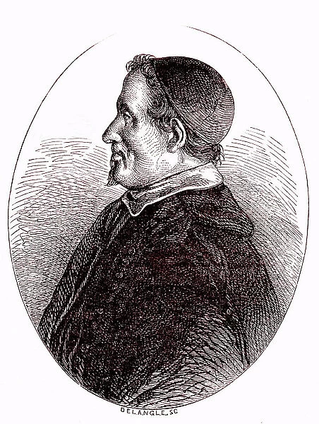 Pierre Gassendi, french mathematician, astronomer, philosopher, theologist. 1865 (engraving)