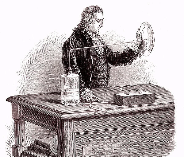 Pierre Joseph MACQUER makes an experience, 1880 (engraving)