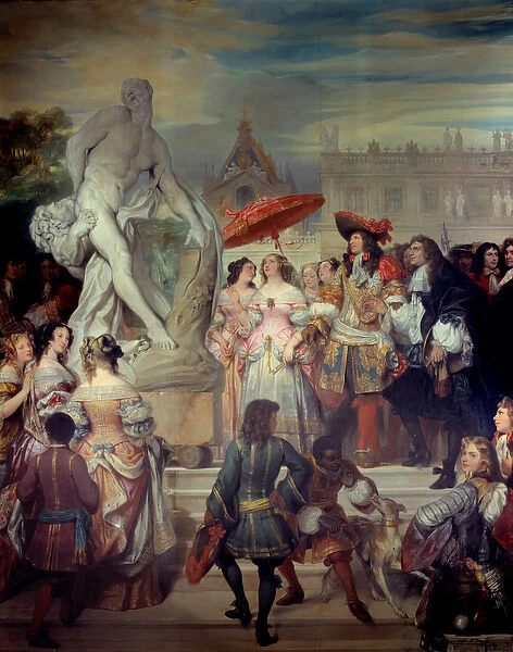 Pierre Puget (1620-1694) presents his statue Milon of Crotone to Louis XIV (1638-1715
