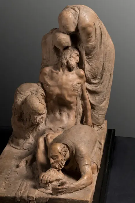Framed Print : Pieta, detail (earthenware)