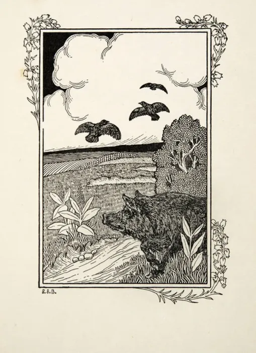 Framed Print : The Pig Pointer, from A Hundred Anecdotes of Animals, pub. 1924 (engraving)