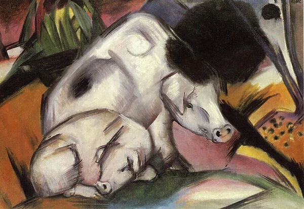 Pigs, 1912 (oil on canvas)