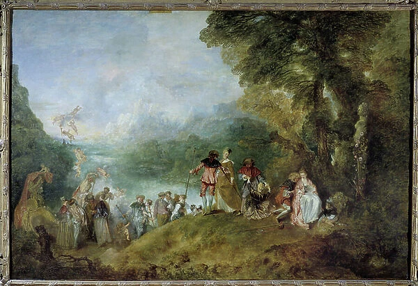 Pilgrimage to the Isle of Cythera (Embarkation for Cythera), 1717. (Oil canvas)