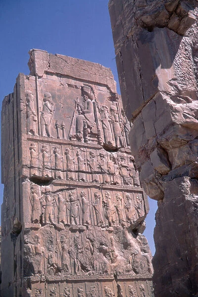 Pillar relief from the Palace of Darius, Persepolis, Iran