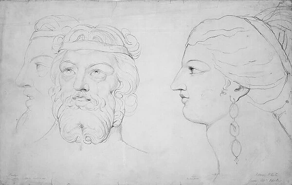 Pindar and Lais, 1820 (pencil on paper)
