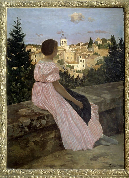 Pink dress or View of Castelnau le Lez (or Castelnau-le-Lez, Herault)