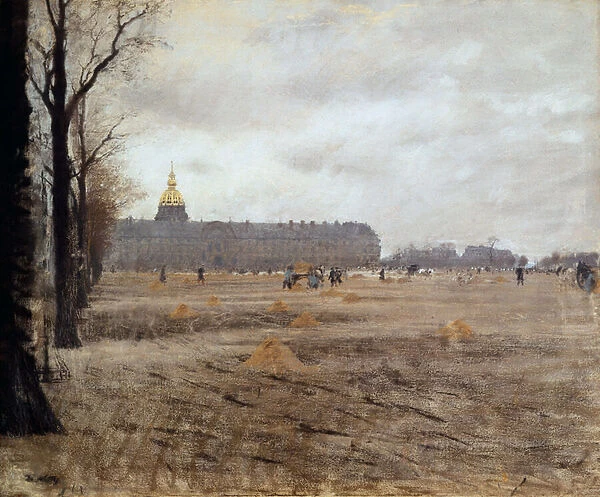 Place des Invalides, 1880 (pastel on canvas)