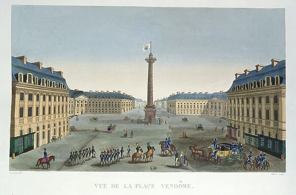 The Place Vendome, c. 1815-20 (colour engraving)