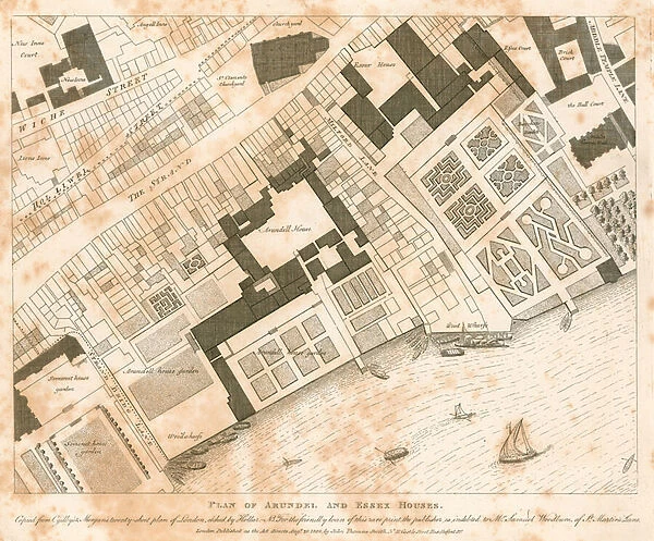 Plan of Arundel and Essex Houses, London (engraving)