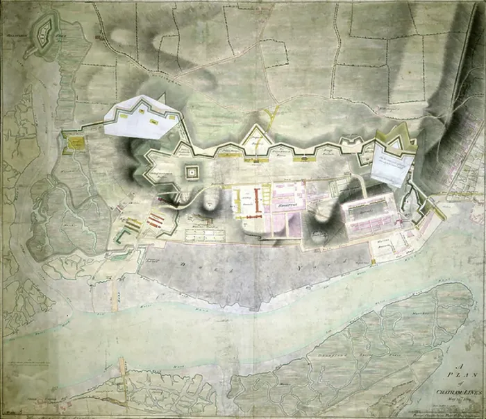 Framed Print : Plan of Chatham Lines