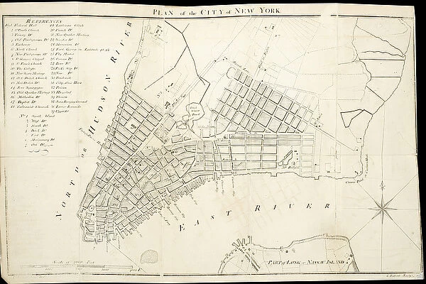 Plan of the City of New York, engraved by Tiebout, 1789 (engraving, ink on paper)