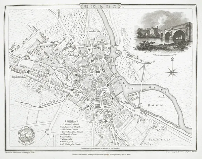 Framed Print : A plan of Derby Framed Print : A plan of Derby
