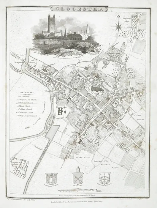 Framed Print : A plan of Gloucester Framed Print : A plan of Gloucester