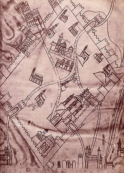 A plan of Jerusalem dating back to the Crusaders