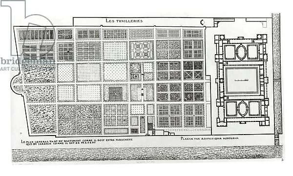 Plan of the Palace and Garden of the Tuileries in Paris in the 16th century