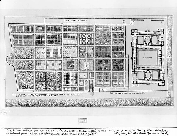 Plan of the Palace and Garden of the Tuileries, Paris, from