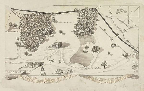 Plan of the Park at Norton Hall, Norton Priory, c.1750-60 (pen & black ink and grey wash on paper)