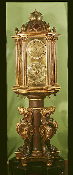 Planetary clock, completed in 1520 (painted wood)