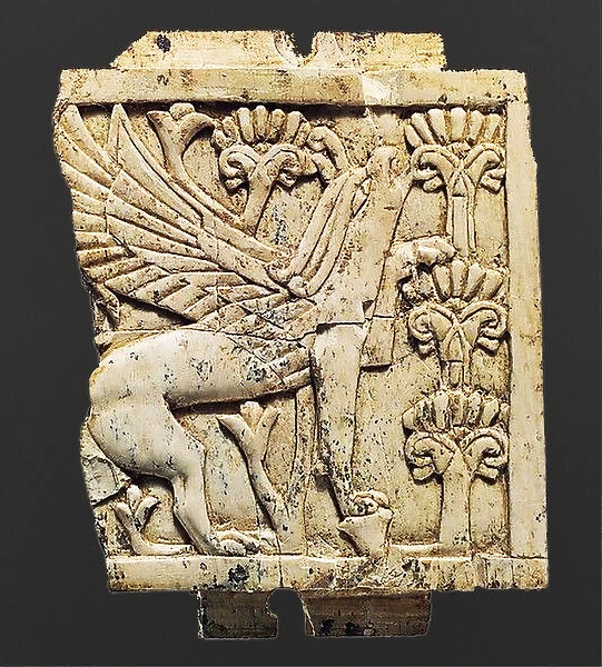 Plaque depicting a Griffin, Nimrud, Mesopotamia, 8th-7th century BC (ivory)