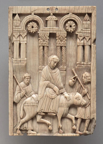 Plaque: The Journey to Bethlehem, c. 1100-1120 (ivory)