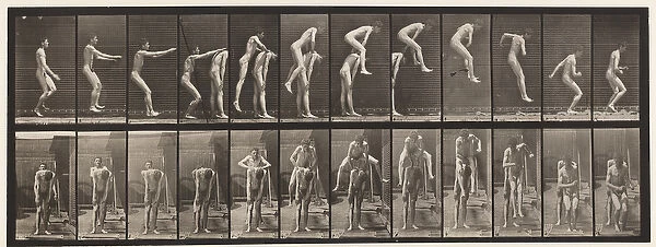Plate 166. Jumping; Over Mans Back (Leap Frog), 1885 (collotype on paper)