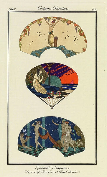 Plate from Costumes Parisiens, 1912 (pouchoir print)