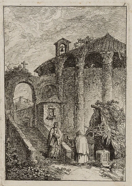 Plate Five from Evenings in Rome, 1763-64 (etching in black on off-white laid paper