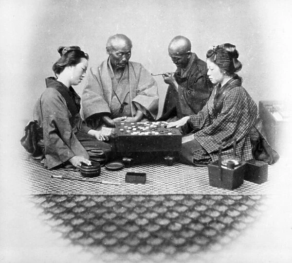 Playing Go, c. 1860s (b  /  w photo)